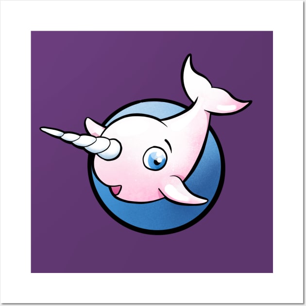 Cute Narwhal - The Unicorn of the Sea Wall Art by sparklellama